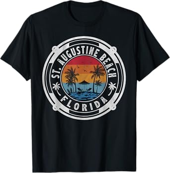 St. Augustine Beach Florida Summer Vacation Vintage Sunset T-Shirt