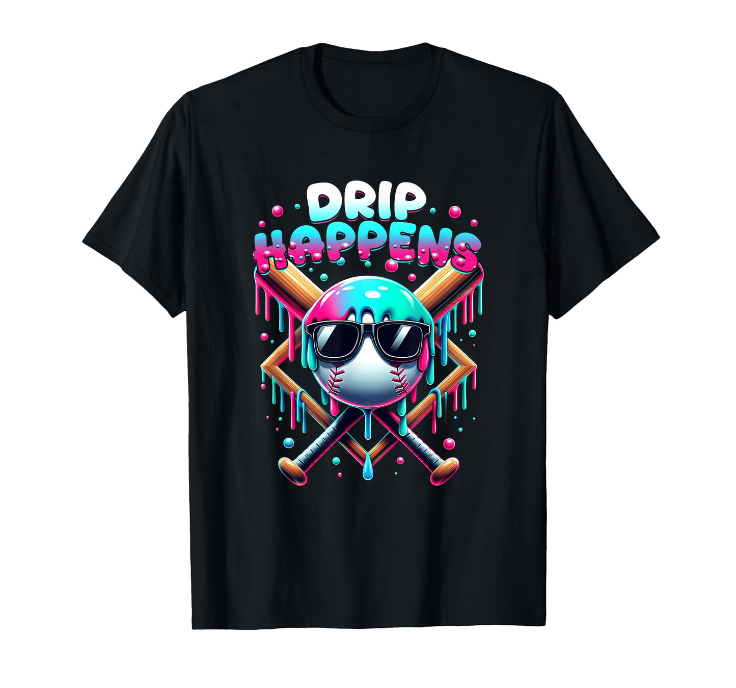 Baseball Lifestyle 101 Drip Happens Baseball Drip Icecream T-Shirt