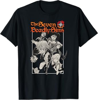 The Seven Deadly Sins Character Collage with Logo Anime T-Shirt