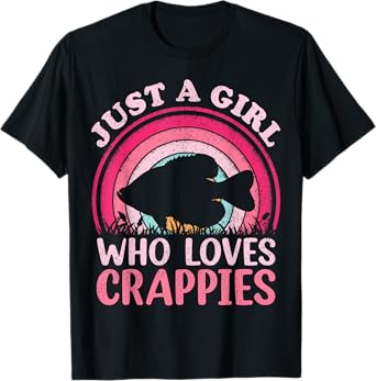 Crappie Fish Vintage Retro Just A Girl Who Loves Crappies T-Shirt