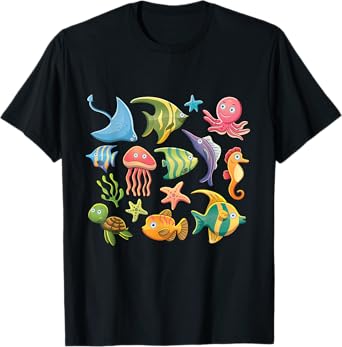 Sea animal shirt for girls, Sea animal for kids and women T-Shirt