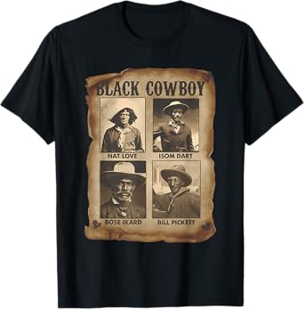 Black Cowboy Western Rodeo Melanin Black History Texas Men T-Shirt