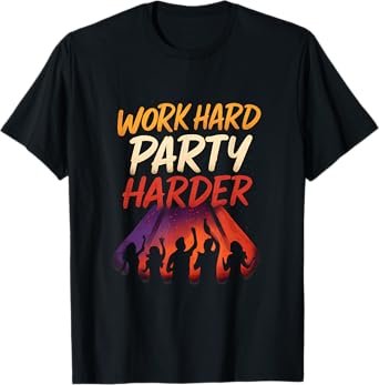 Work Hard Party Harder Party Crew Graphic T-Shirt