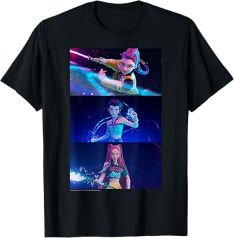Kpop Demon Hunters Rumi Mira & Zoey Wielding Weapons T-Shirt