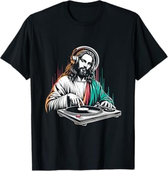 Jesus Christ DJ - Funny Vintage Holy Turntables Music Lover T-Shirt