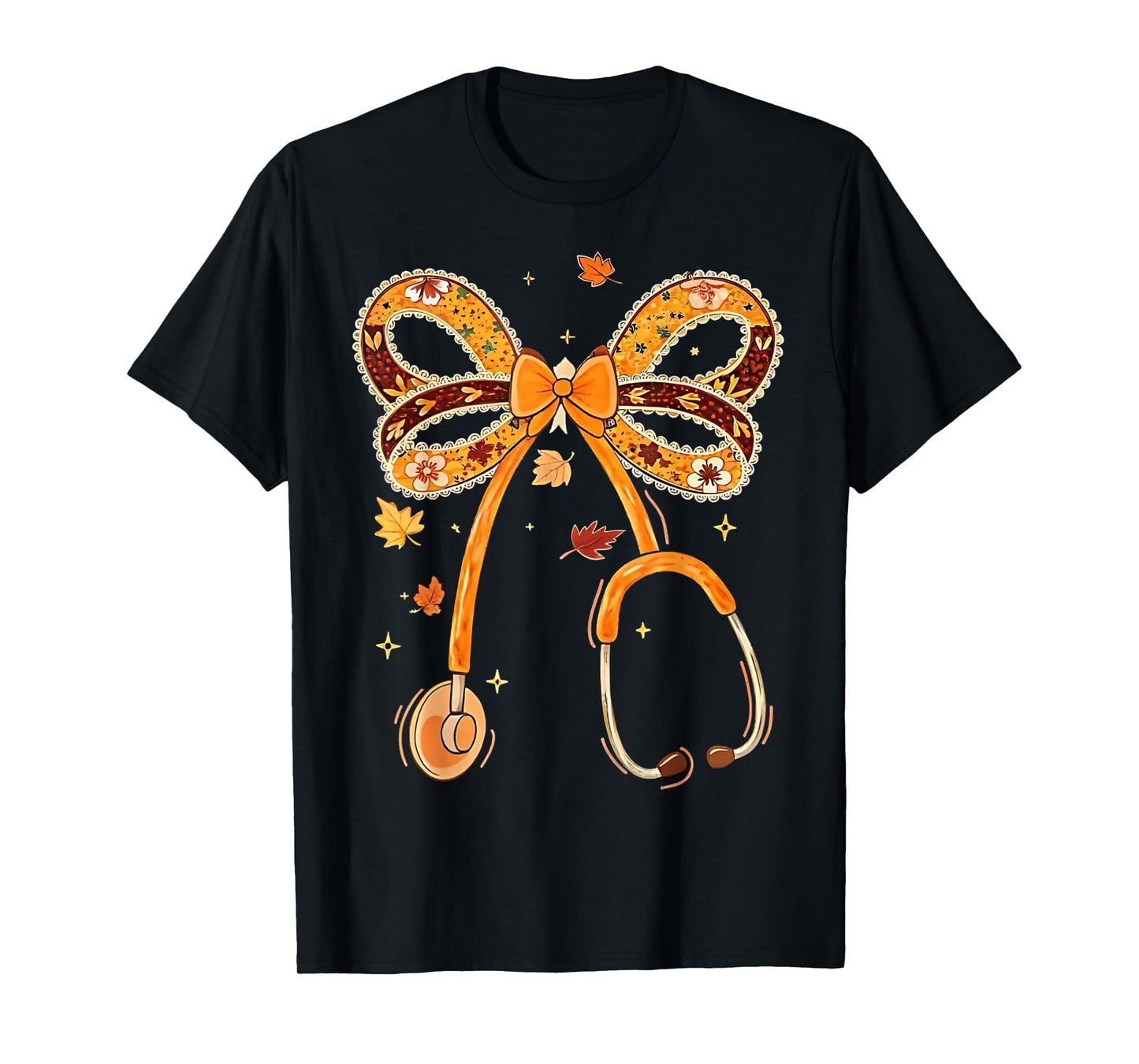 Retro Pumpkin Nurse Life Stethoscope Fall Autumn Funny Nurse T-Shirt