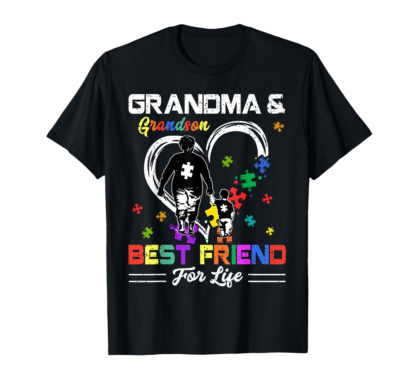 Grandma And Grandson Best Friend For Life Autism Awareness T-Shirt