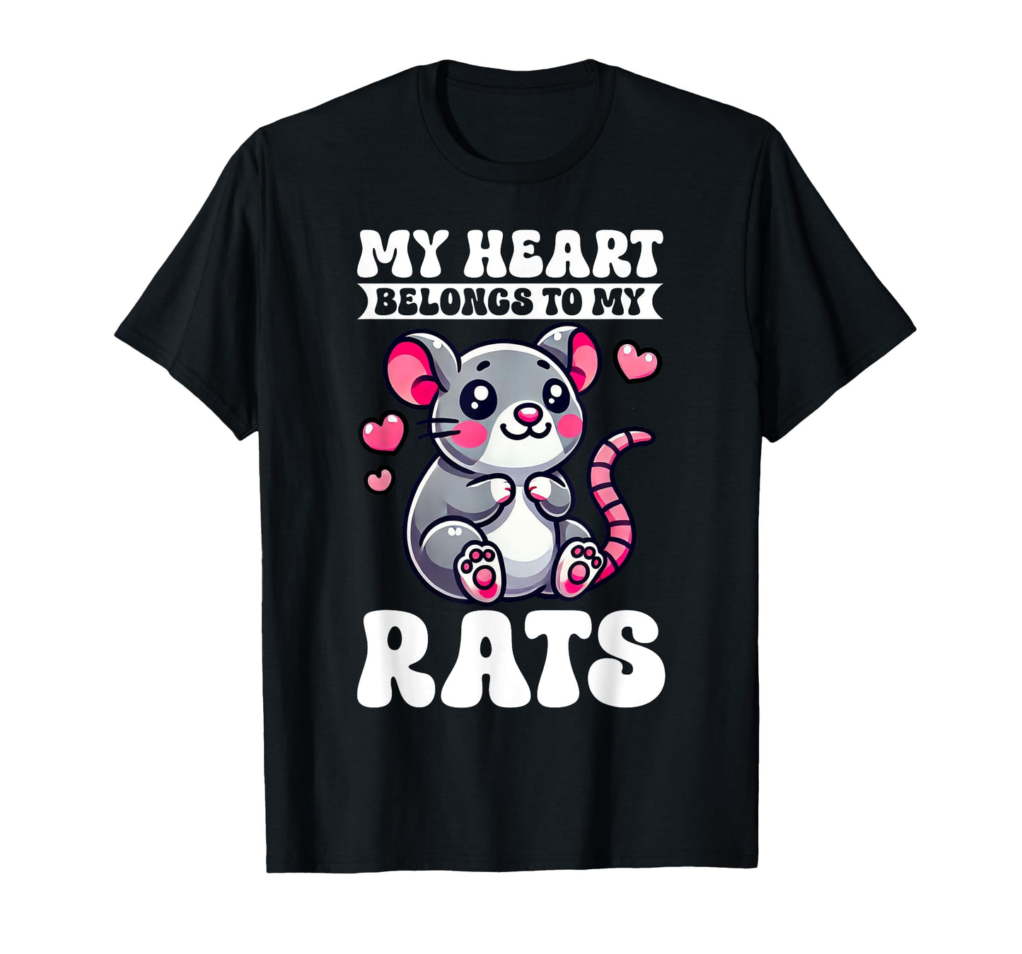 My Heart Belongs To My Rats Cute Rat Mama Mouse Mom Rodent T-Shirt
