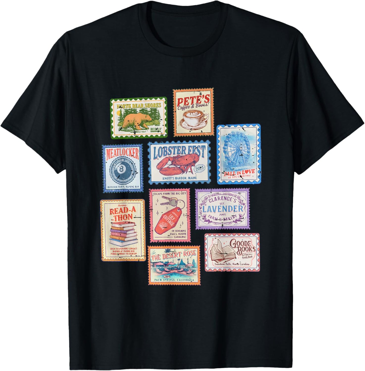 Funny Books Stamp Summer Beach Read Book Lover Cute Inspired T-Shirt