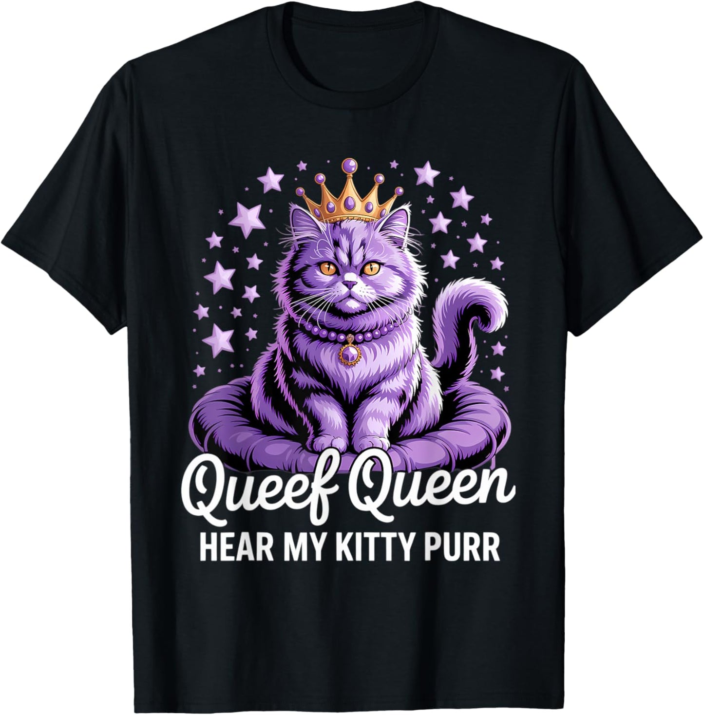 Funny Queef Queen Cat Inappropriate Adult Humor Jokes T-Shirt
