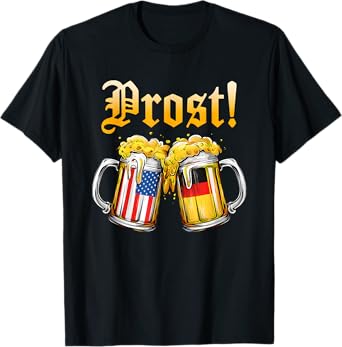 Oktoberfest Prost German Flag Vintage Beer Cheers Women Men T-Shirt