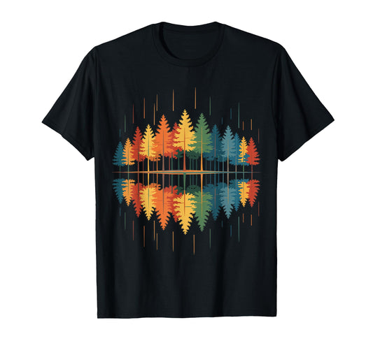 Wildlife Abstract Nature Reflection Trees Forest Autumn Fall T-Shirt
