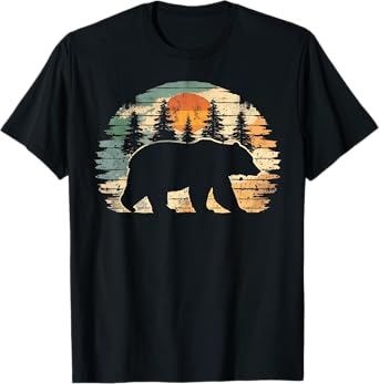 Outdoor Nature Full Moon Trees Wildlife Forest Animal Bear T-Shirt