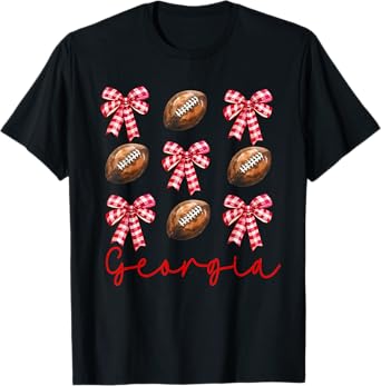 Georgia Coquette Red Bow GA Women Girls Kids Sister Toddler T-Shirt