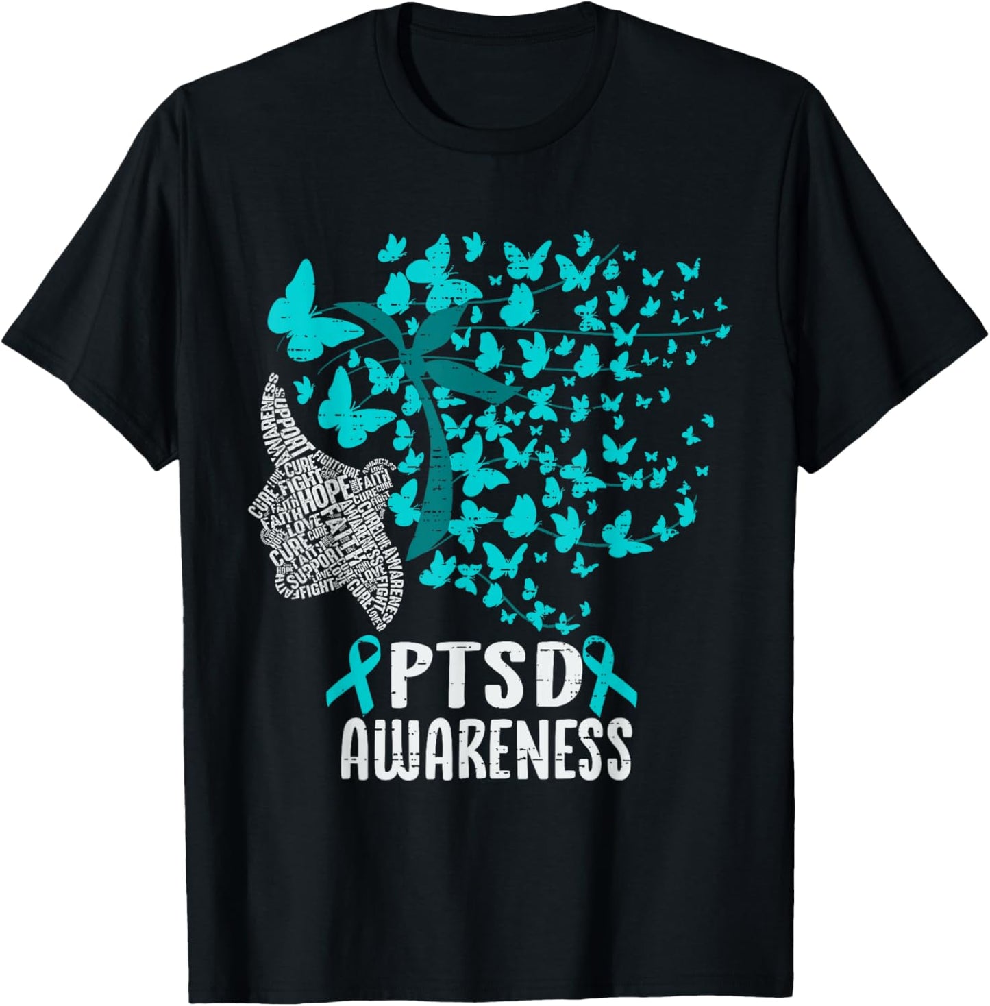 PTSD Awareness Butterfly Post Traumatic Stress Disorder T-Shirt