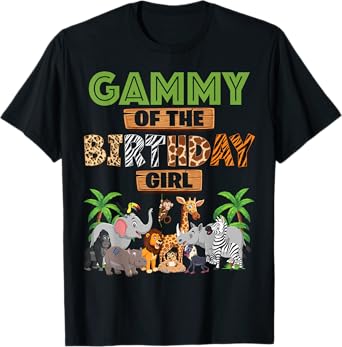 Wild Gammy Of The Birthday Girl Zoo Safari Jungle Animal T-Shirt