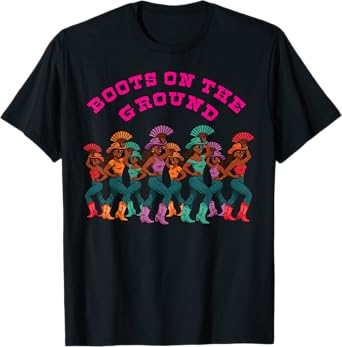 Cowgirl Boots on the Ground Linedance Rodeo Western Country T-Shirt