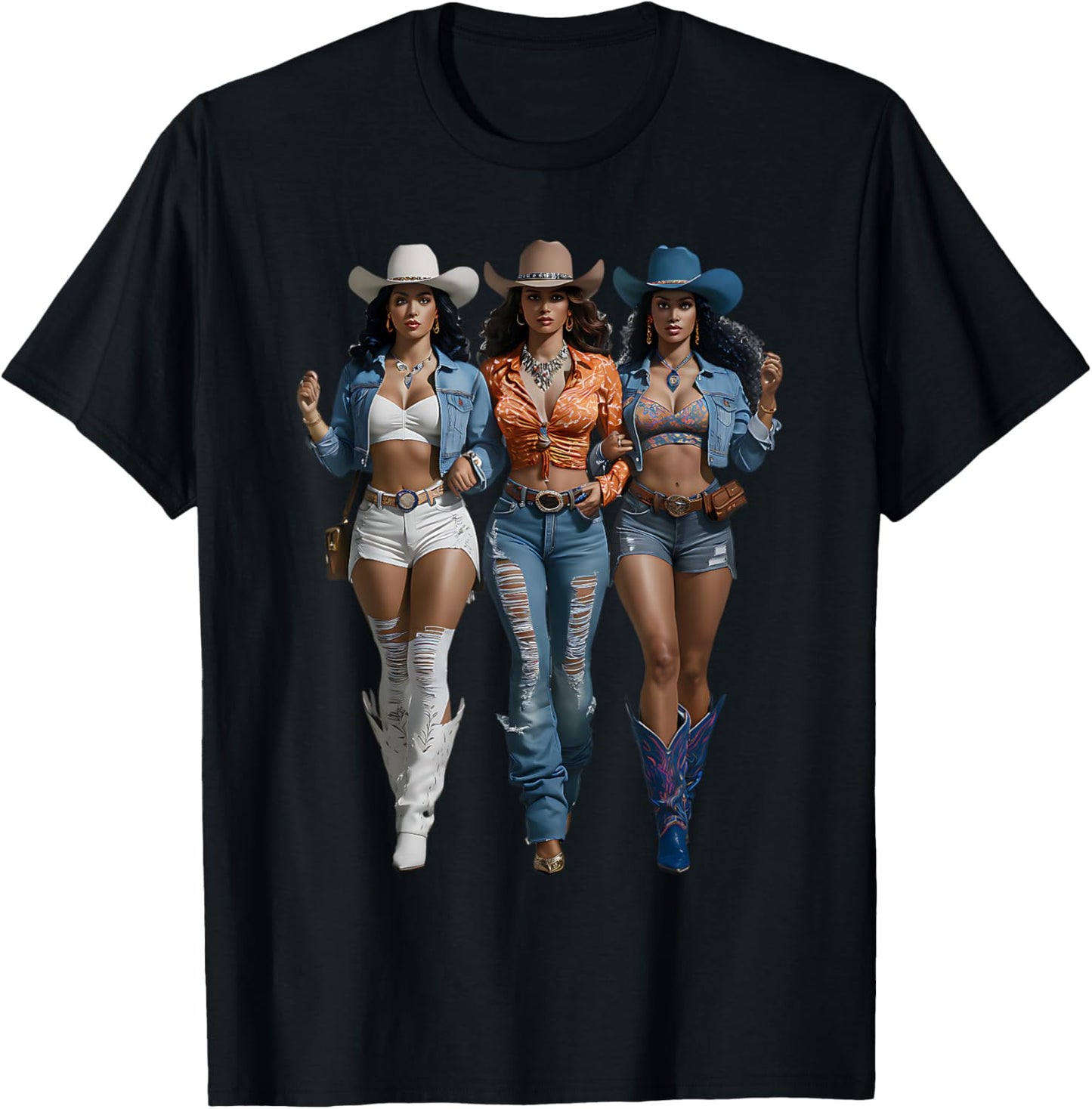 Black Cowgirl Western Tee Rodeo Country Women Juneteenth T-shirt