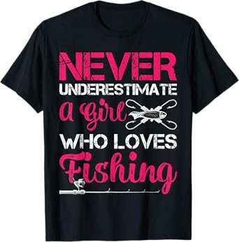 Never Underestimate A Girl Who Loves Fishing T-Shirt