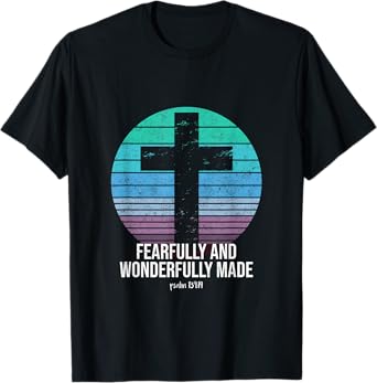 Fearfully And Wonderfully Made Psalm 139:14 Christian Bible T-Shirt