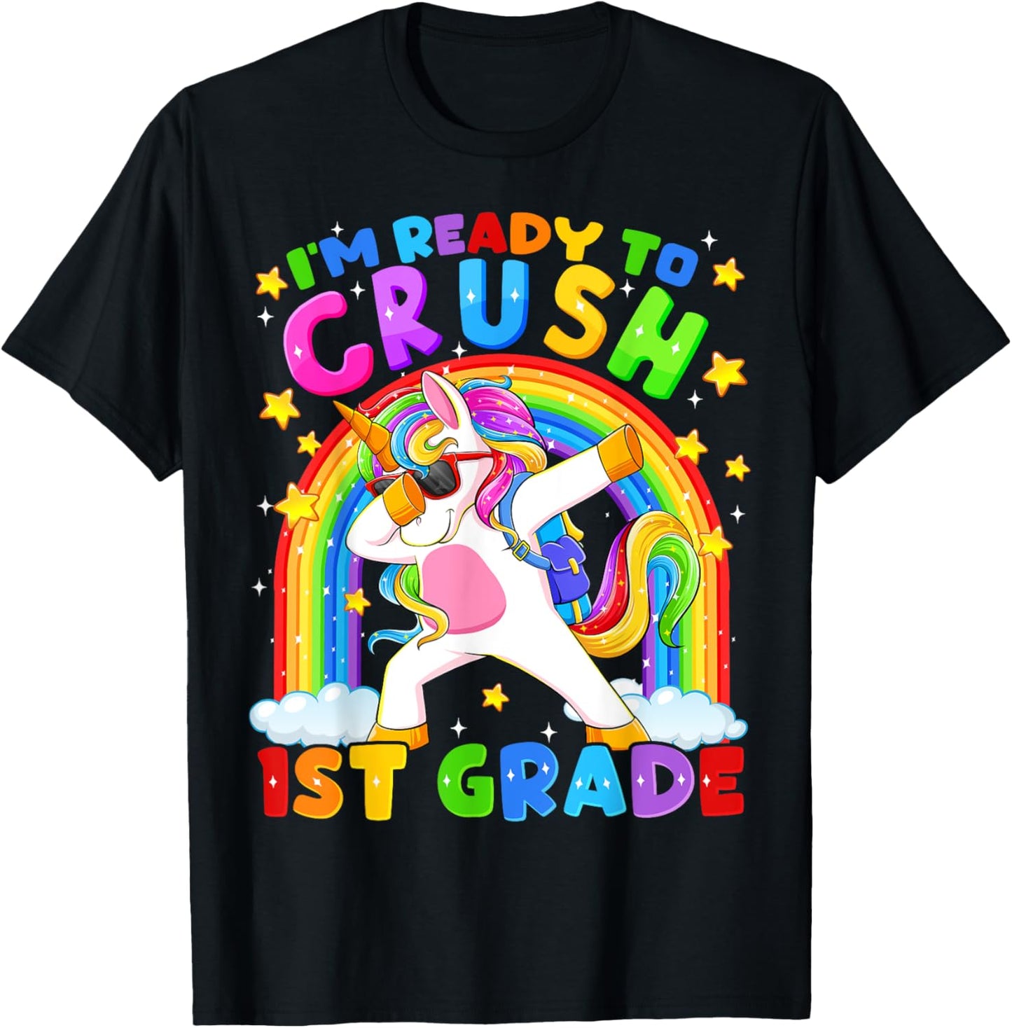 I’m Ready To Crush 1st Grade Unicorn First Day Girls Kids Tee by TeeBrew