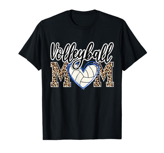 Funny Game Women Volleyball Leopard Ball Mom Mother's Day T-Shirt