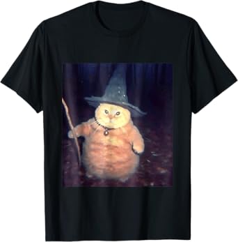 Wizard Cat Weird Funny Halloween Cat Meme T-Shirt