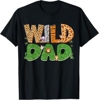 Funny Wild Dad Zoo Safari Animal Birthday Matching Family T-Shirt