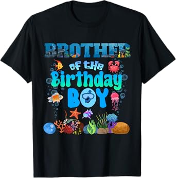 Brother Of The Birthday Boy Aquarium Sea Animals Matching T-Shirt