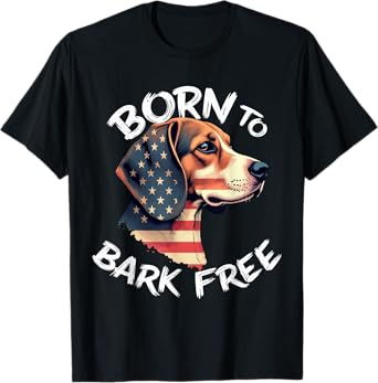 Funny Beagle Dog Vintage Beagle American Flag Men Women Kids T-Shirt