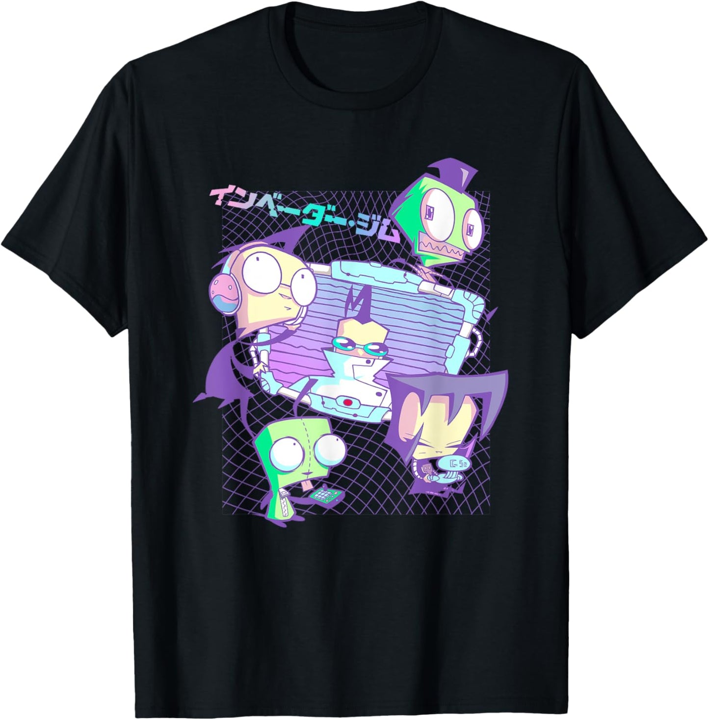 Invader Zim Pastel Cyber Grid Retro Japanese Art Tee by TeeBrew
