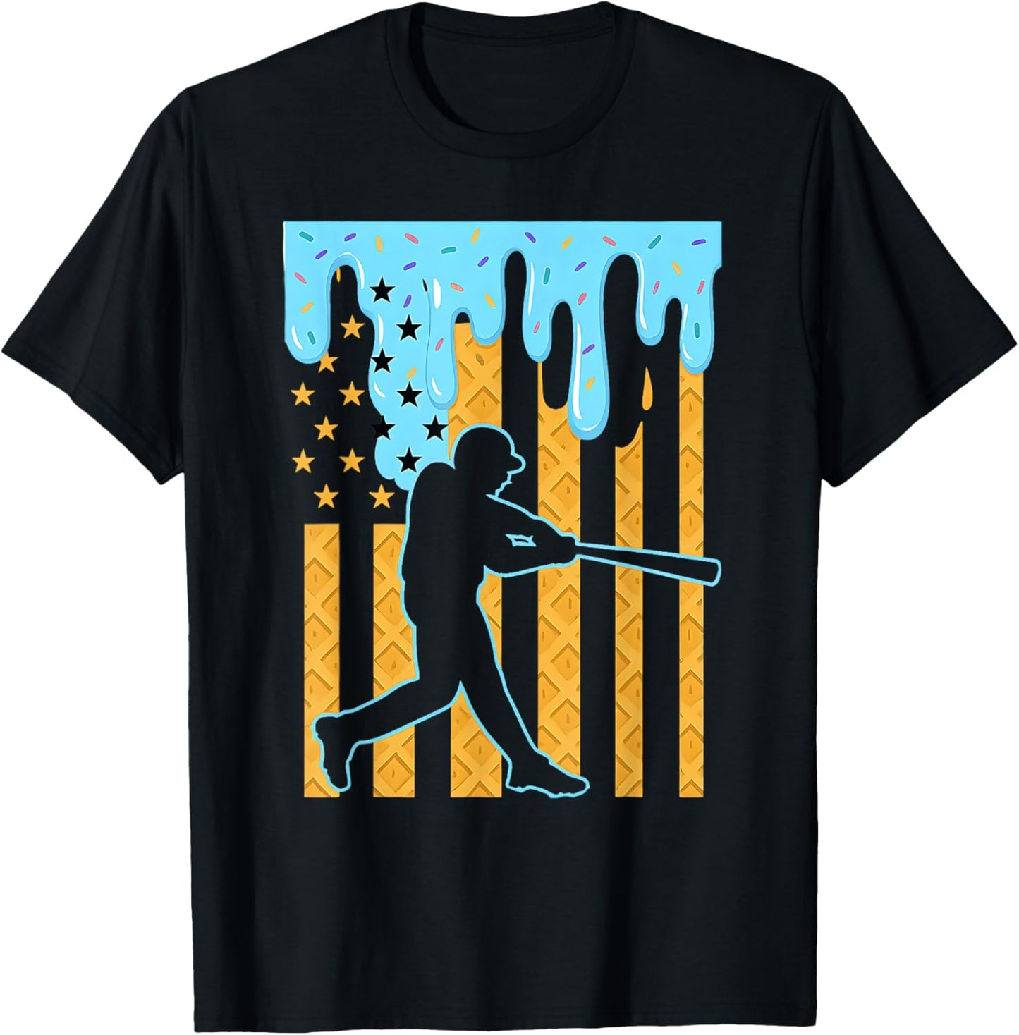 Baseball Flag US Drip Ice Cream Drip Youth Boys T-Shirt