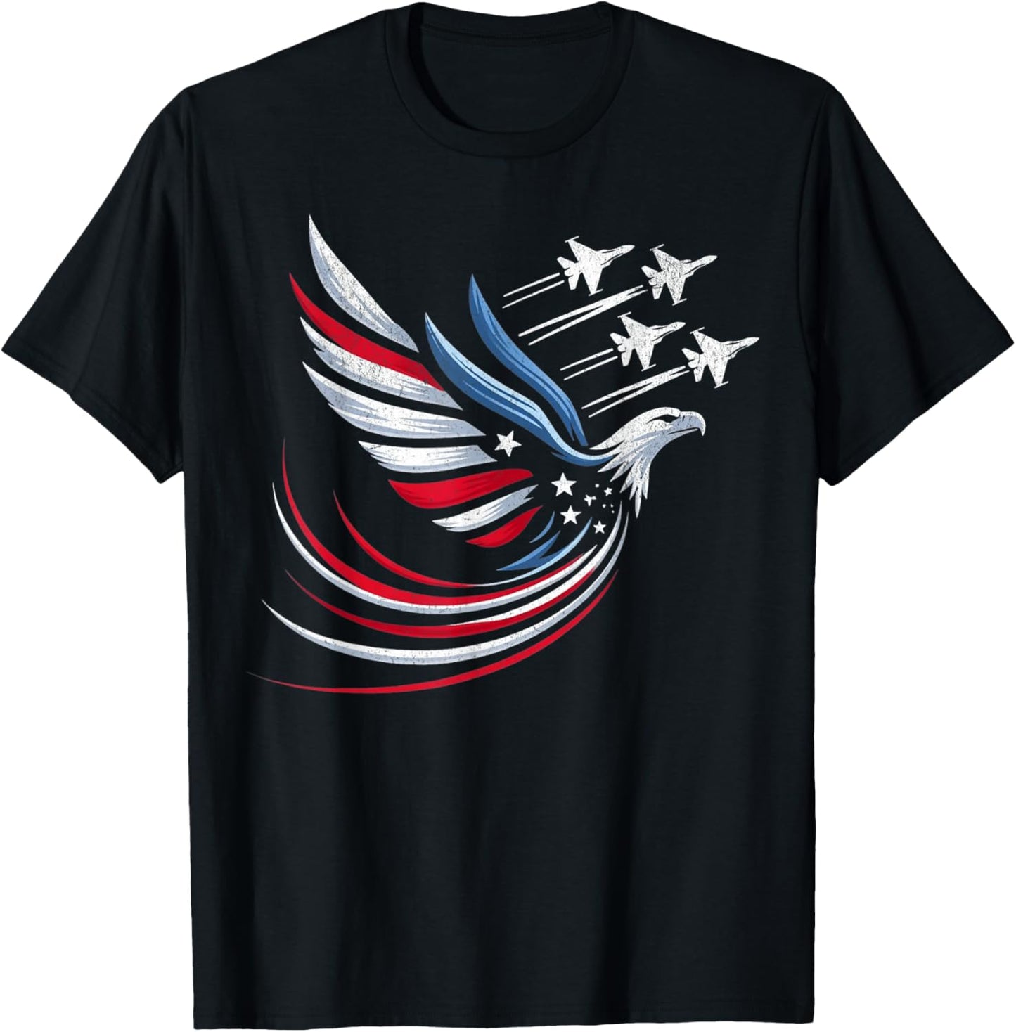Patriotic Eagle Jets USA Flag Military America Patriotic T-Shirt