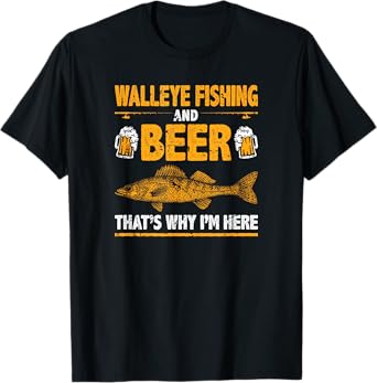 Walleye Fishing Men Funny Fishing T-Shirt