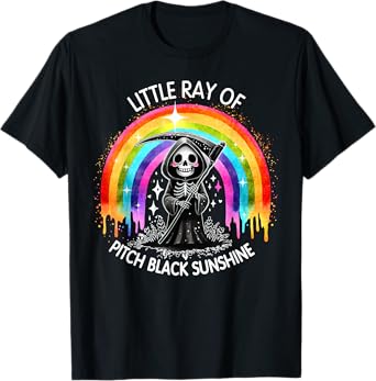 Little Ray Of Pitch Black Sunshine Death Rainbow Halloween Men Women Kids T-Shirt