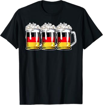 Oktoberfest Drinking Men Vintage German Flag Beer Mug Prost T-Shirt