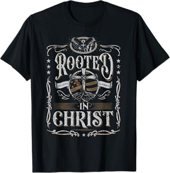 Rooted in Christ Shirt, Jesus Shirts, Cross Christian T-Shirt