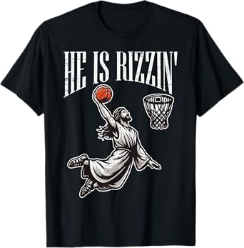 Easter Jesus He Is Rizzen Risen Christian Boys Kids Men Teen T-Shirt