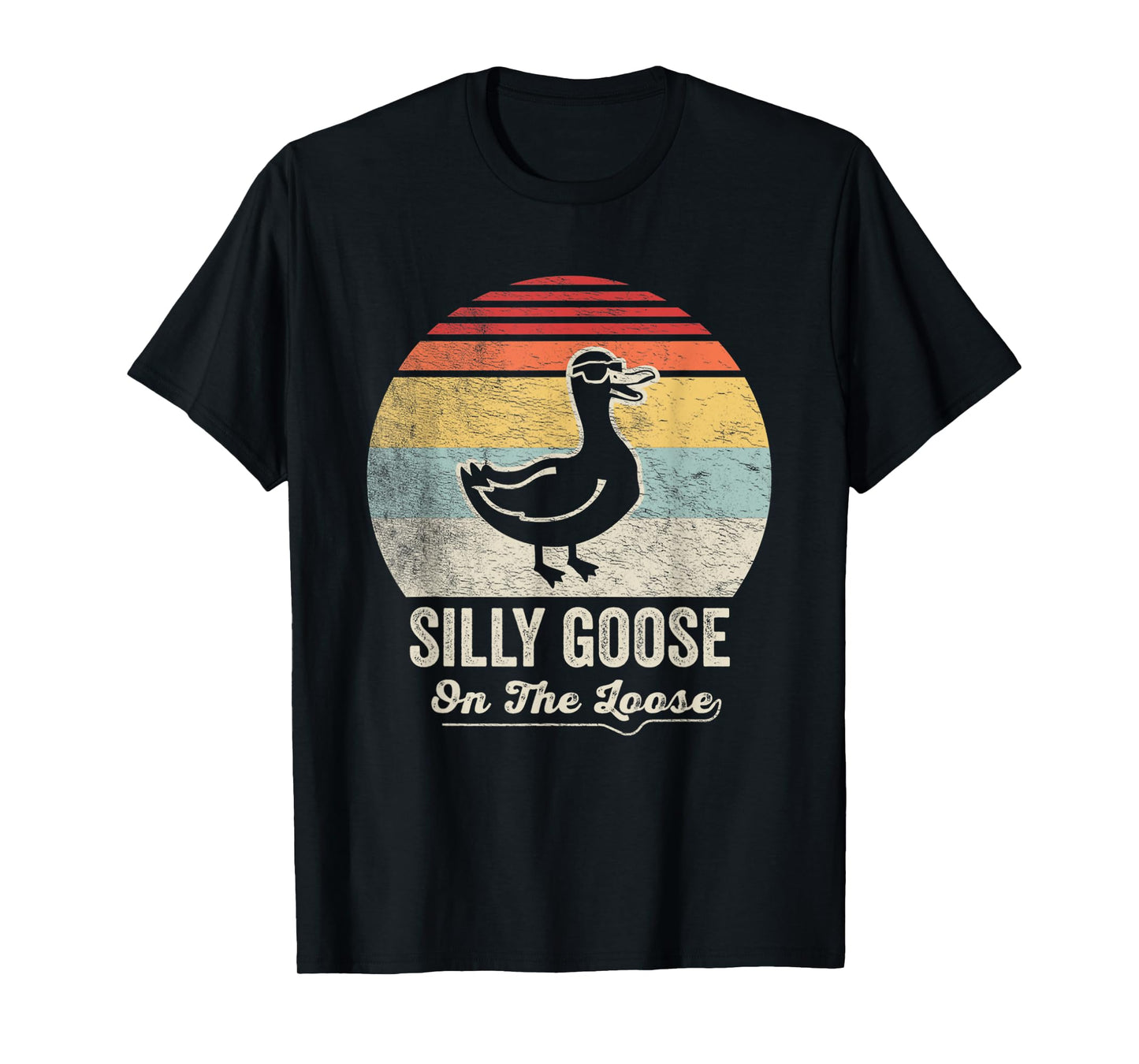 Silly Goose On The Loose Funny Retro Style T-Shirt