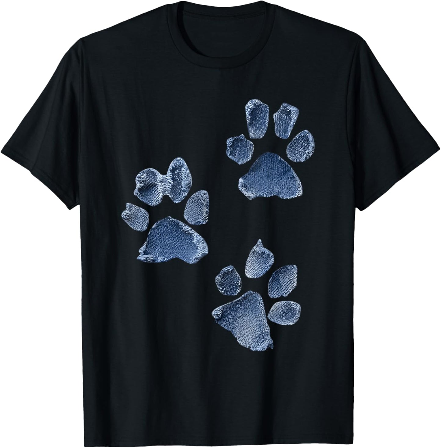 Dog Paw Print Denim Style – Distressed Animal Lover Retro T-Shirt