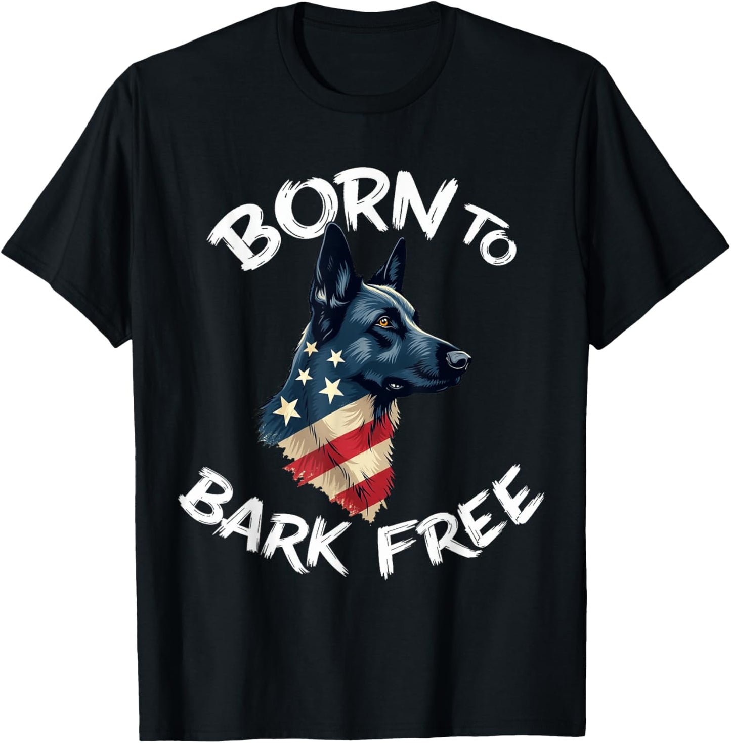 Funny Shepherd Dog Vintage German Shepherd American Flag T-Shirt