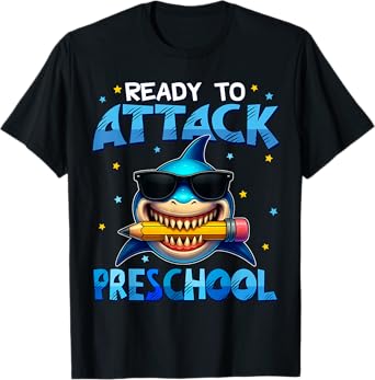 Ready To Attack Preschool Shark First Day Of School Boys T-Shirt
