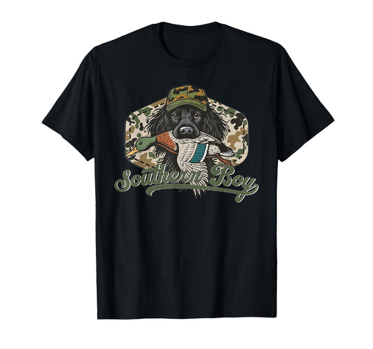 Camo Hunting Dog with Duck Rustic Retriever Southern Hunter T-Shirt