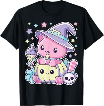 Spooky Halloween Kitty Witch Cat Animal Pumpkin Girl Toddler T-Shirt