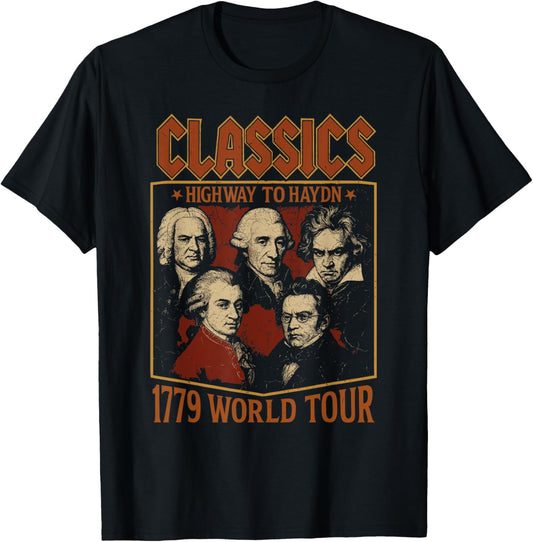 Classical Composer Tour, Funny Classical Music Parody T-Shirt