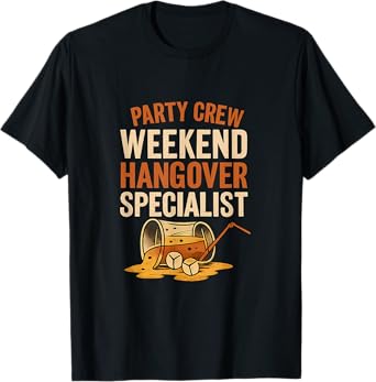 Weekend Hangover Specialist Grunge Beer Crew Graphic T-Shirt
