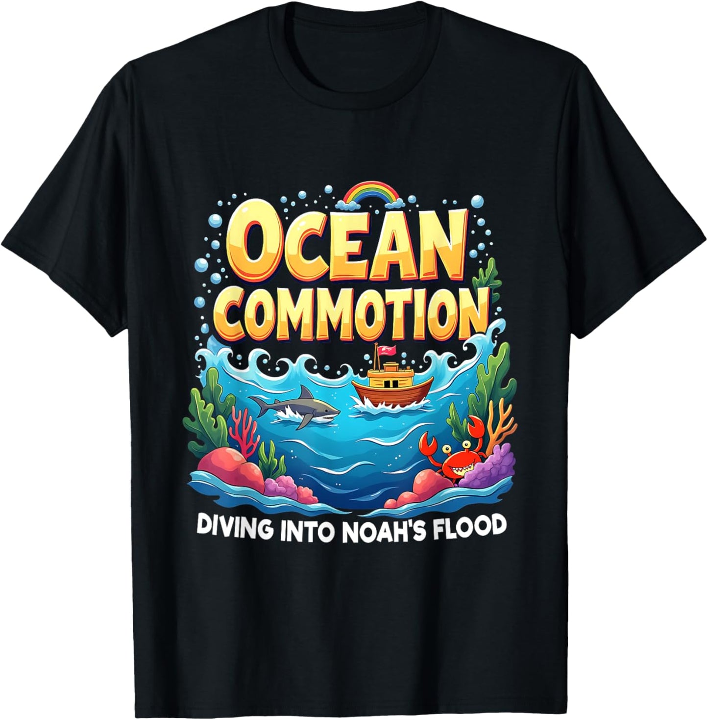 Diving into Noah's Flood VBS 202B Kids Camp Ocean Commotion T-Shirt