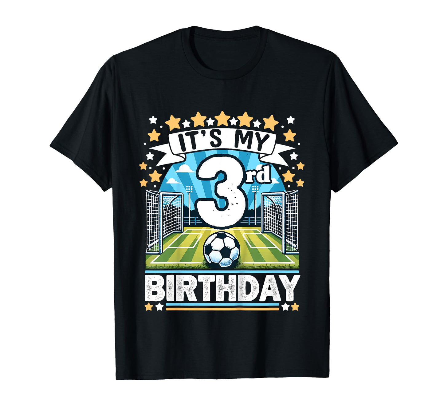 Kids It's My 3rd Birthday Soccer Football 3 Years Old Boy Player T-Shirt