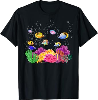 Colourful Tropical Fish on a Coral Reef T-Shirt T-Shirt