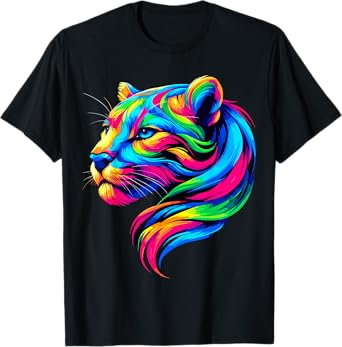 Colorful Puma T-Shirt, Small, Black